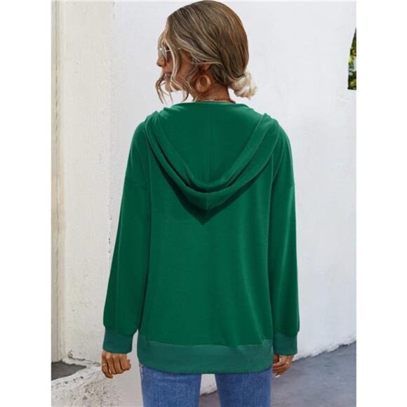 Full Size Snap-Down Hoodie with Kangaroo Pocket Plus Size - Picture 2 of 8